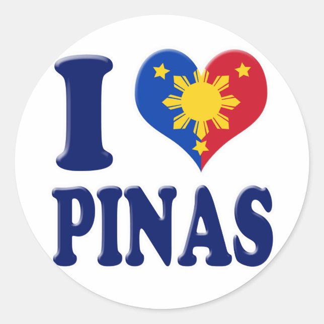 Sticker Rond J'aime les Pinas (Devant)