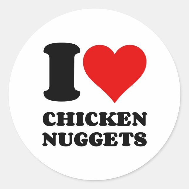 STICKER ROND J'AIME LES POULET NUGGETS (Devant)