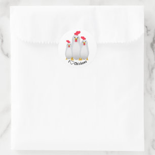 Sticker Rond J'Aime Les Poulets !
