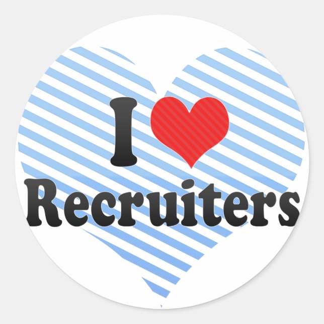 Sticker Rond J'aime les recruteurs (Devant)