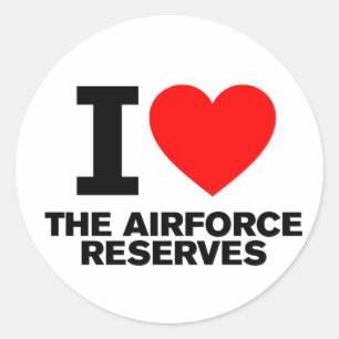 Sticker Rond J'aime les réserves de l'aviation