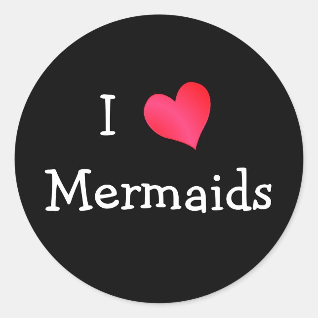 Sticker Rond J'aime les sirènes (Devant)