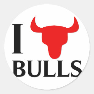 Sticker Rond J'aime les taureaux