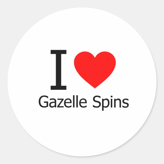 Sticker Rond J'aime les tours de Gazelle (Devant)