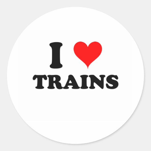 Sticker Rond J'aime les trains (Devant)