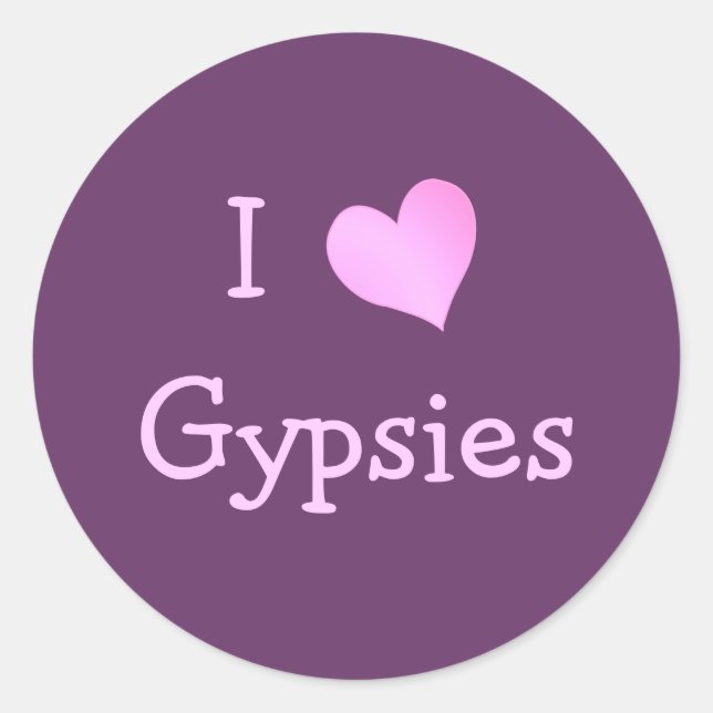 Sticker Rond J'Aime Les Tsiganes (Devant)