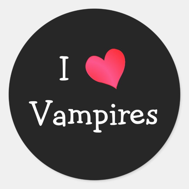 Sticker Rond J'aime les vampires (Devant)