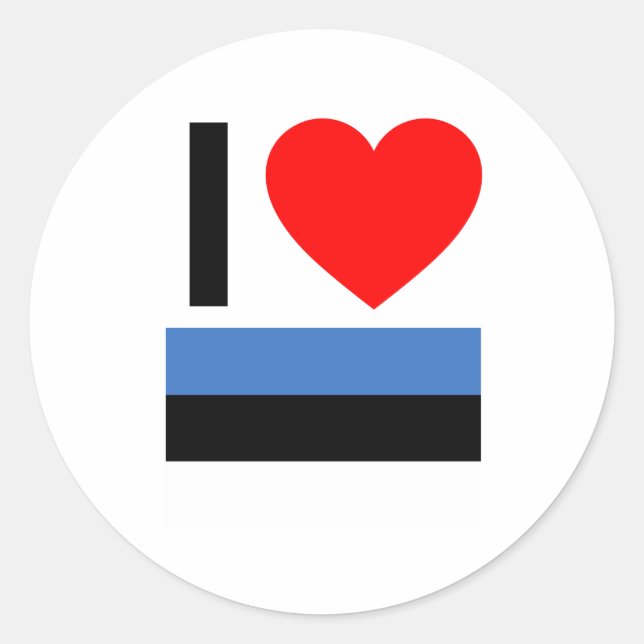 Sticker Rond j'aime l'estonie (Devant)
