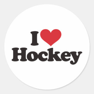 Sticker Rond J'aime l'hockey