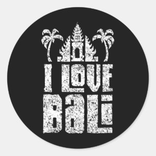 Sticker Rond J'aime Li Indonésie Vacances de vagues estivales