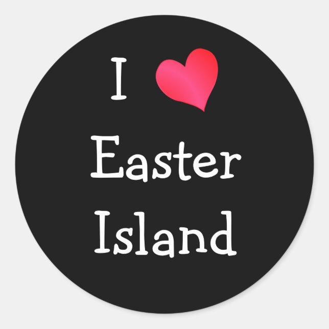 Sticker Rond J'aime l'île de Pâques (Devant)