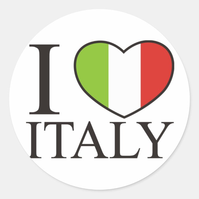 Sticker Rond J'aime l'Italie (Devant)