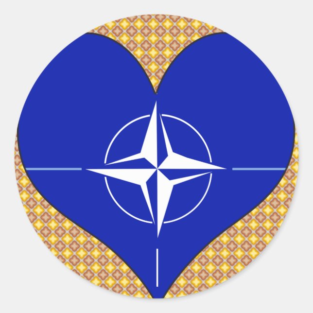 Sticker Rond J'aime l'OTAN (Devant)