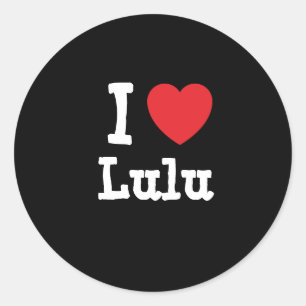 Sticker Rond J'aime Lulu coeur T-shirt