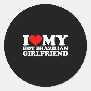 Sticker Rond J'aime ma copine brésilienne sexy