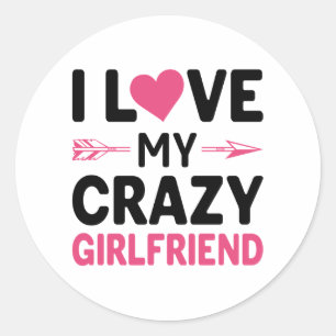 Sticker Rond J'aime ma copine folle