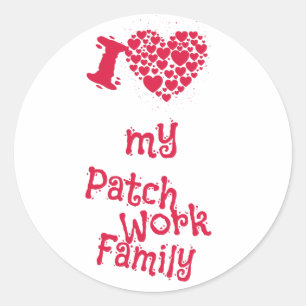 Sticker Rond J'aime ma famille Patchwork - Eine Liebeserklärung