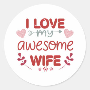 Sticker Rond J'aime ma femme géniale