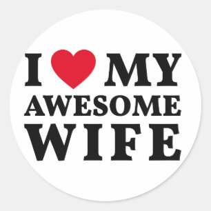 Sticker Rond J'aime ma femme géniale