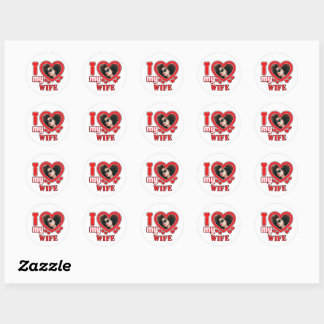 Sticker Rond J'Aime Ma Femme Personnalisée