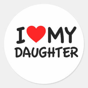 Sticker Rond J'aime ma fille