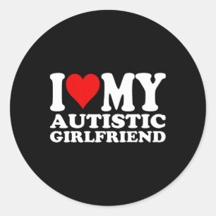 Sticker Rond J'Aime Ma Fille Autiste J'Aime Mon Autiste