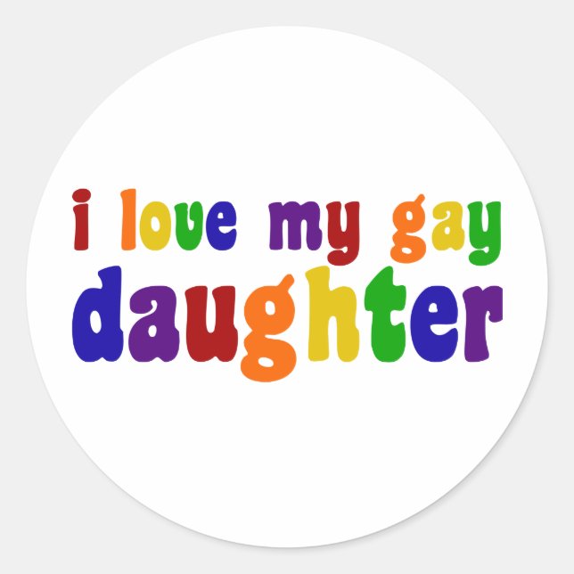 Sticker Rond J'Aime Ma Fille Gay (Devant)