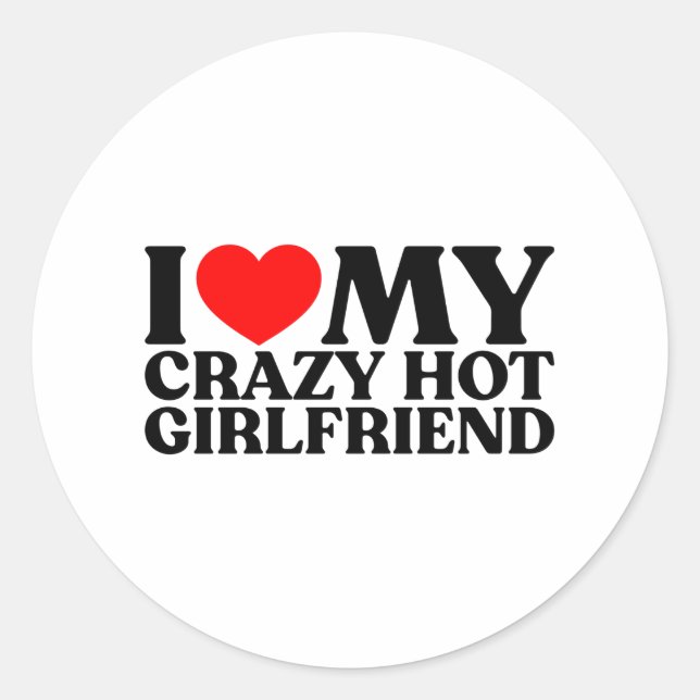Sticker Rond J'Aime Ma Fou Fille Chaud (Devant)