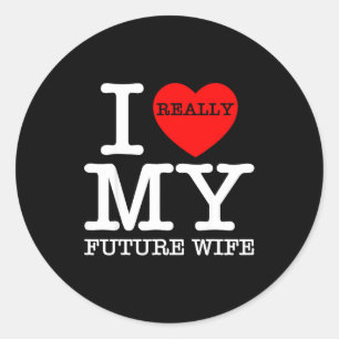 Sticker Rond J'aime ma future femme mariage fiancée marié 
