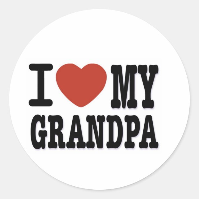 STICKER ROND J'AIME MA GRAND-PÈRE (Devant)