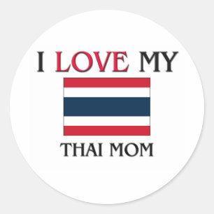 Sticker Rond J'aime ma maman thaïlandaise