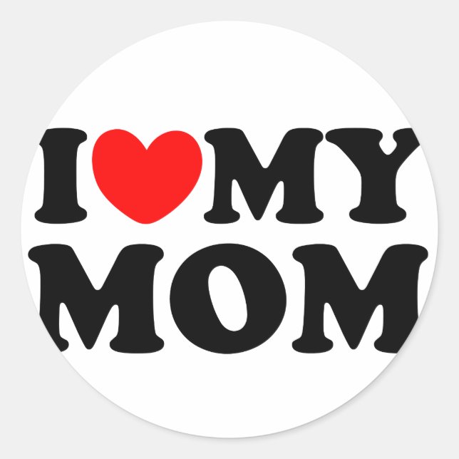 Sticker Rond J'aime ma mère (Devant)