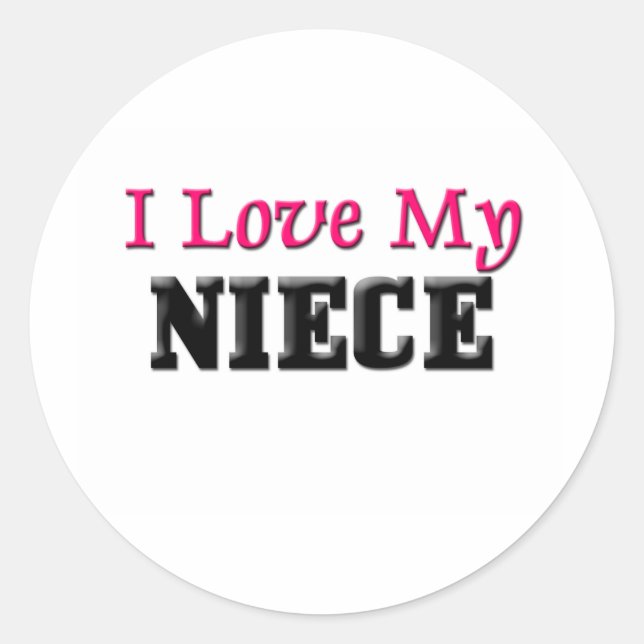 Sticker Rond J'Aime Ma Nièce (Devant)