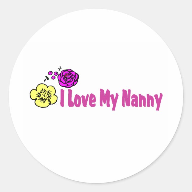 Sticker Rond J'Aime Ma Nounou (Devant)