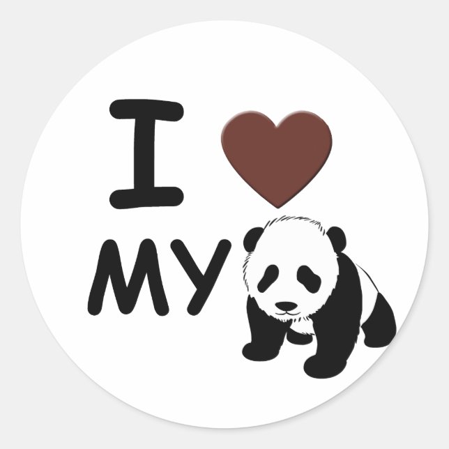 STICKER ROND J'AIME MA PANDA (Devant)