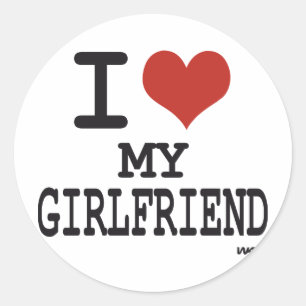 Sticker Rond J'aime ma petite amie