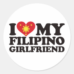 Sticker Rond J'aime ma petite amie philippine