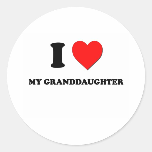 Sticker Rond J'aime ma petite-fille (Devant)