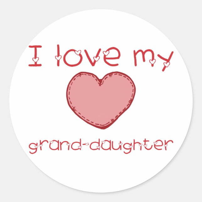 Sticker Rond J'aime ma petite-fille (Devant)