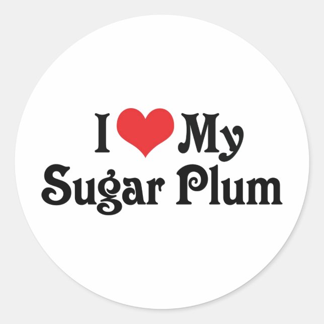 Sticker Rond J'Aime Ma Plum De Sucre (Devant)