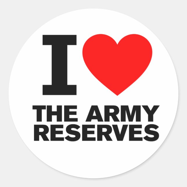 Sticker Rond J'aime ma réserve militaire (Devant)