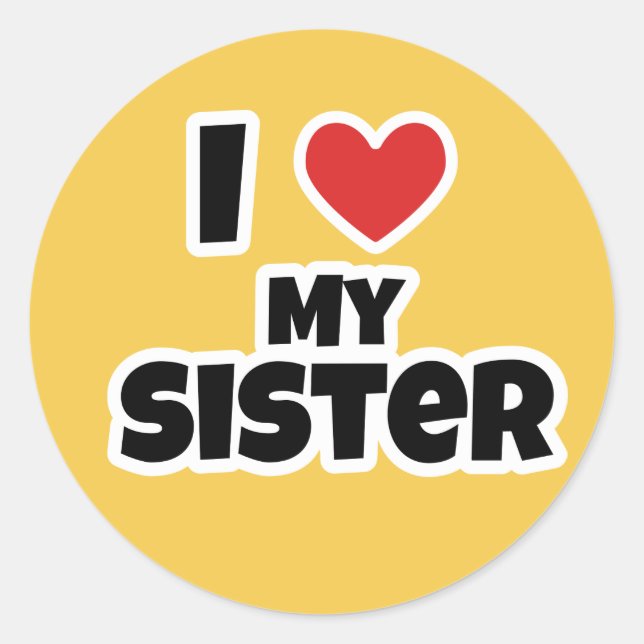Sticker Rond J'aime ma soeur (Devant)