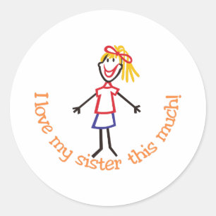 Sticker Rond J'aime ma soeur