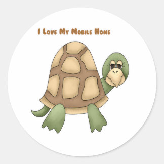 Sticker Rond J'Aime Ma Tortue Mobile Home