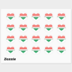 Sticker Rond J'aime Madagascar, coeur malgache