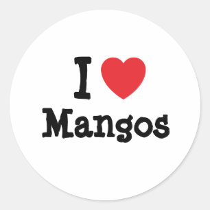 Sticker Rond J'aime Mangos coeur T-shirt