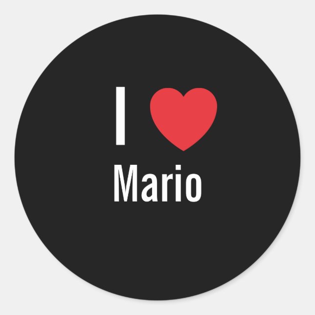 Sticker Rond J'aime Mario (Devant)