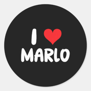 Sticker Rond J'aime Marlo - Cœur - Nom