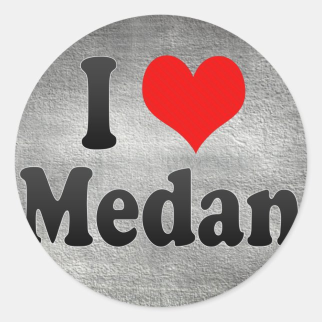 Sticker Rond J'Aime Medan, Indonésie. I Cinta Medan, Indonésie (Devant)