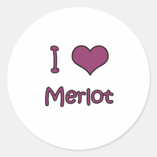 Sticker Rond J'aime Merlot